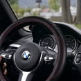 thumbnail image 2 of Leather Car Steering Wheel Cover, Non-Slip Car Wheel Cover Protector Breathable Microfiber Leather Universal Fit for Most Cars(Black), 2 of 7