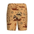 thumbnail image 5 of Naloa Brown Mushrooms Men's Short Pajama Pants, Lounge Comfort Shorts with Elasticized Waistband and Side Pockets - X-Large, 5 of 9