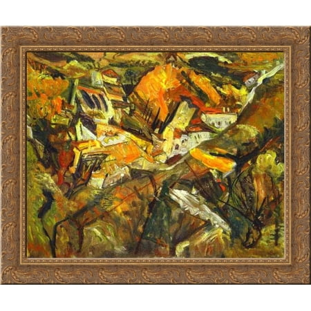 Ceret Landscape 24x20 Gold Ornate Wood Framed Canvas Art by Chaim Soutine