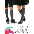 thumbnail image 3 of HUGH UGOLI Knee High Cotton Socks for Kids Girls Boys & Toddlers, Long School Uniform Socks, Soft & Comfortable,Dark Gray, 5-6 Years Old, 4 Pairs, 3 of 6