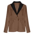 thumbnail image 4 of RXMEKW Slim Lapel Blazer for Women Long Sleeve Button Front Office Jacket for Work Solid Color, 4 of 9