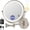 Satin Nickel, variant on 5000mAh Rechargeable Wall Mounted Lighted Makeup Vanity Mirror, Double Sided 1X 30X Magnifying Bathroom Mirror, 3 Color Lighting, Touch Screen Dimming, Extended Arm 360 Rotation Shaving Mirror