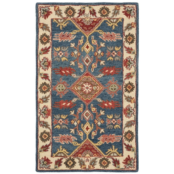 SAFAVIEH Antiquity Sydney Traditional Wool Area Rug, Blue/Red, 3' x 5'