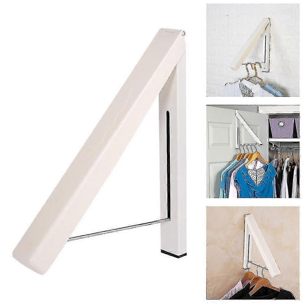 Folding Wall Mounted Retractable Laundry Rack Clothes Coat Hanger Drying Rack