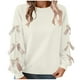 thumbnail image 3 of RKSTN Women's Christmas Sweatshirt Oversized Crewneck Cute Knit Bowknot New Year Holiday Sweatshirts Womens Casual Solid Round Neck Plus Size 3D Bow Trim Loose Comfy Sweatshirt Fall Spring Clothes, 3 of 9