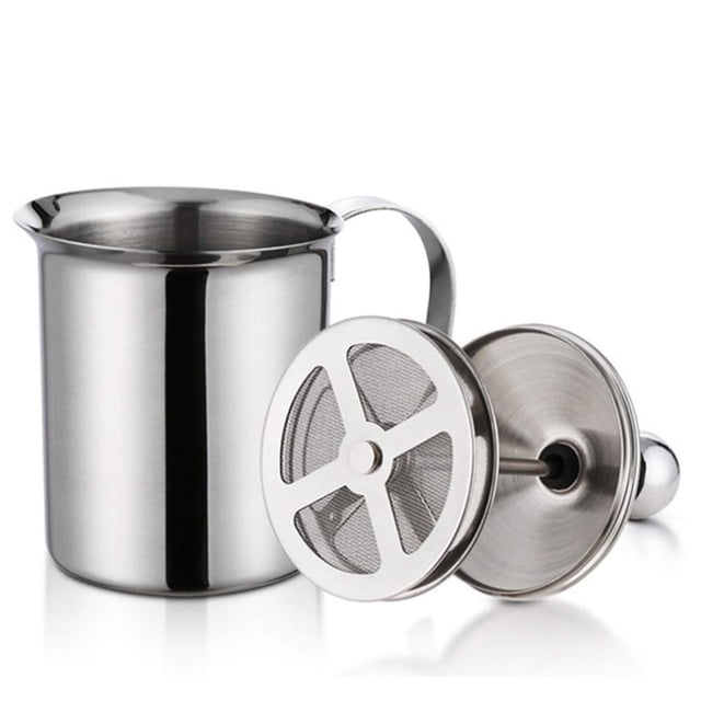 Mousseur Manuel à Double Couche en Acier Inoxydable 304 pour Lait, Café, Etc. (14 oz)