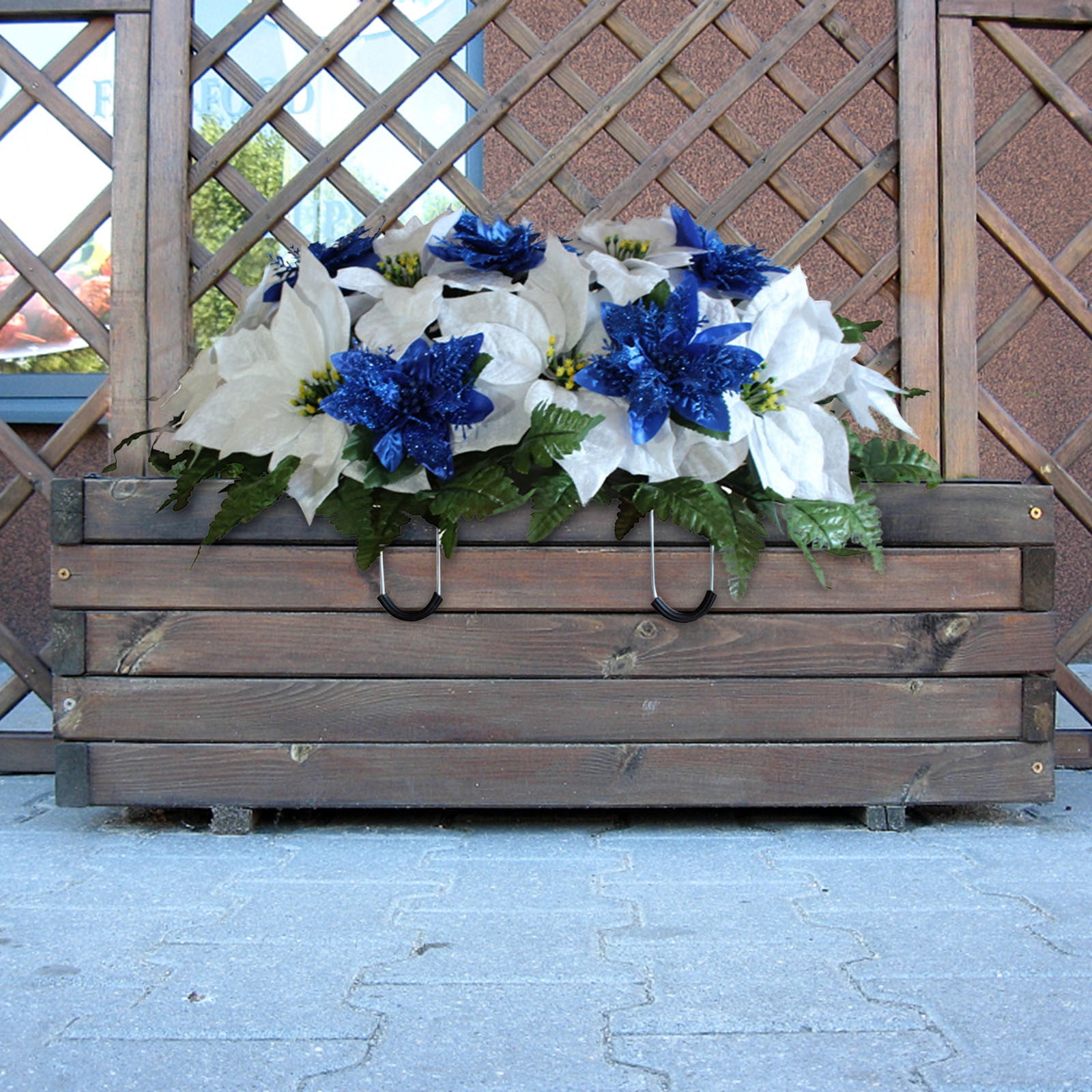 IMossad Sympathy Silks Artificial Cemetery Flowers - Mothers Day Flowers - 30" Red Roses Saddle for Headstone Decoration
