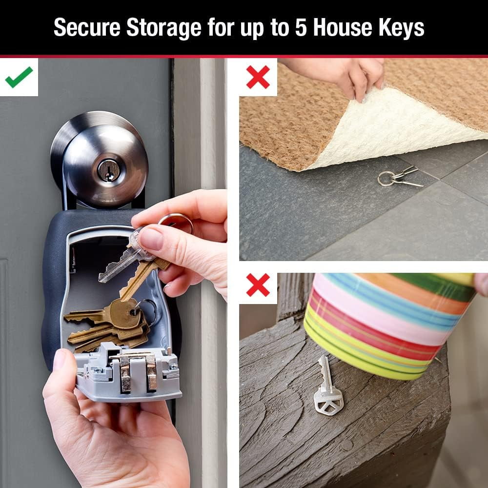 Key Lock Box Outdoor Lock Box for House Keys Key Safe with Combination Lock ,House, Apartment, Office Key Storage