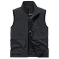 thumbnail image 2 of GrmtClth Men's Outdoor Casual Sleeveless Vest Zipper Front Stand Collar Multi Pockets Mesh Lining Lightweight Breathable Travel Walking Waistcoat Black 3XL, 2 of 9