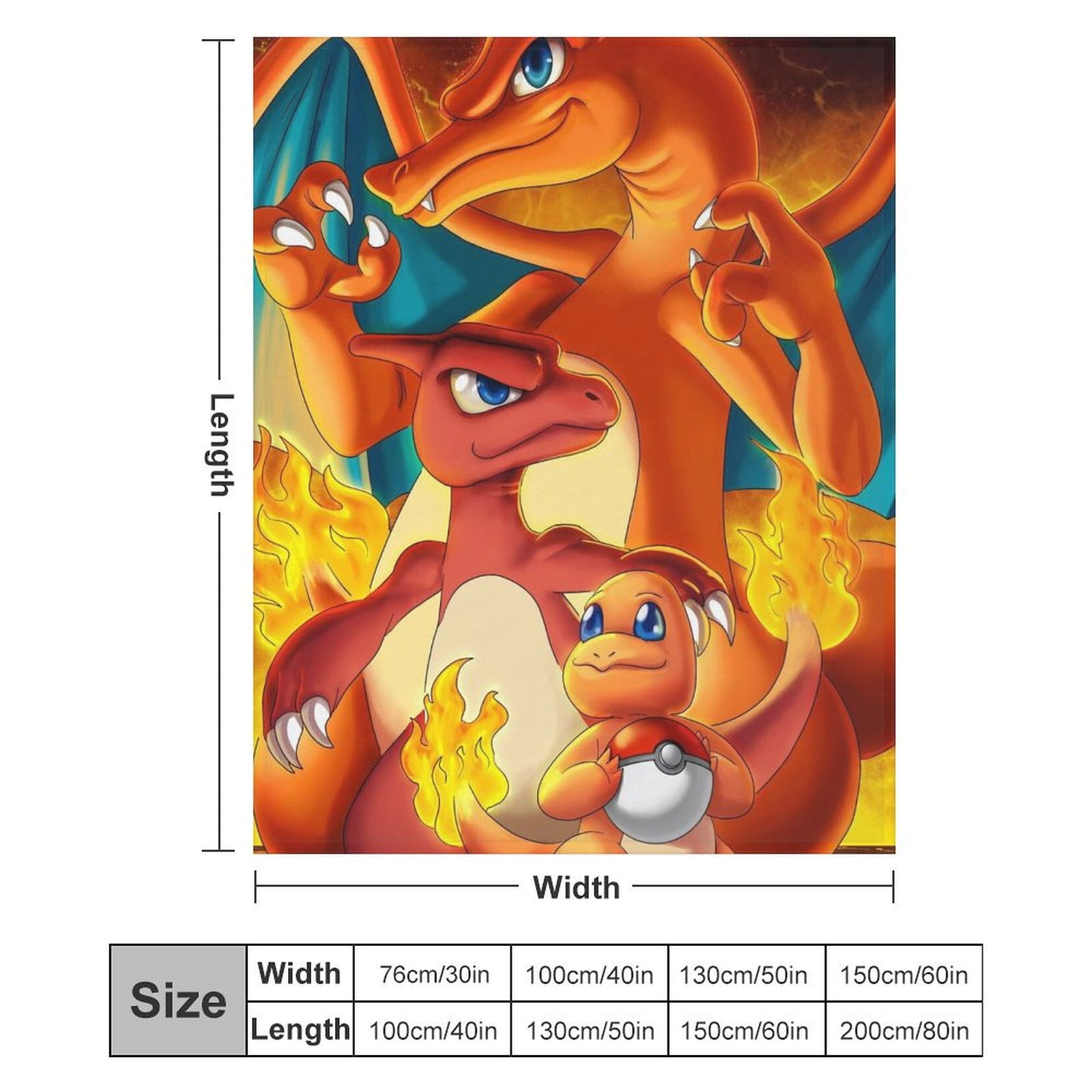 Poke-mon Charizard Blanket Super Soft Throw Blanket Lightweight Blanket for Men Women Friend Family Warm Throw Blankets for Couch Sofa Bed Birthday Christmas Fathers Day Gift