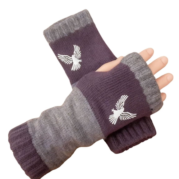 Womens Gloves Fingerless Gloves With Bird Embroidery 9 Color Options Knitted Half Finger Gloves For Daily Warmth And Style Winter Gloves