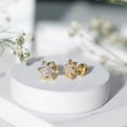 thumbnail image 4 of Rosec Jewels Snowflake Earrings for Women - Certified Moissanite Stud Earrings with Screw Back (D-VS1 Quality) - Ready to Gift, 18K Yellow Gold, 4 of 9