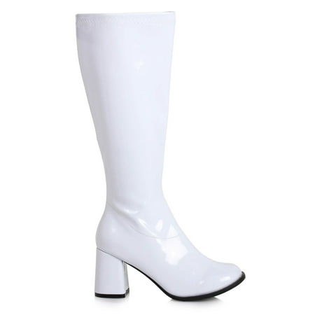 Women's 3 inch Wide Width White GoGo Boot Halloween Costume Accessory