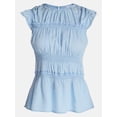 thumbnail image 6 of Time and Tru Women's Sleeveless Smocked Top with Ruffle Trim, Sizes XS-XXXL, 6 of 6
