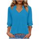 thumbnail image 3 of TaTaai 2026 Trendy Women's V-Neck Three Quarter Sleeve T-Shirt Printed Casual Top Lightweight Soft Tee for Spring Summer Fall Daily Vacation Travel Wear Gift, 3 of 7