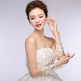thumbnail image 4 of Maoww Woman White Wedding Bridal Prom Party Lace Flower Fingerless Gloves, 4 of 6