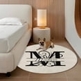 thumbnail image 2 of Round Rugs 8Ft, Letter M Round Area Rug Washable Indoor Throw Carpet, Monogram Words Large Non Slip Circle Rug for Kids Room RV Home Decor Aesthetic, 2 of 8