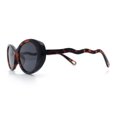 thumbnail image 6 of Womens Unique Wavy Crooked Arm Mod Oval Plastic Sunglasses Tortoise - Black, 6 of 8