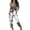 White, variant on Fesfesfes Jumpsuit for Women Wide Leg Pants Peacock Printed Sling Hollow Leg Siamese Pants With Belt