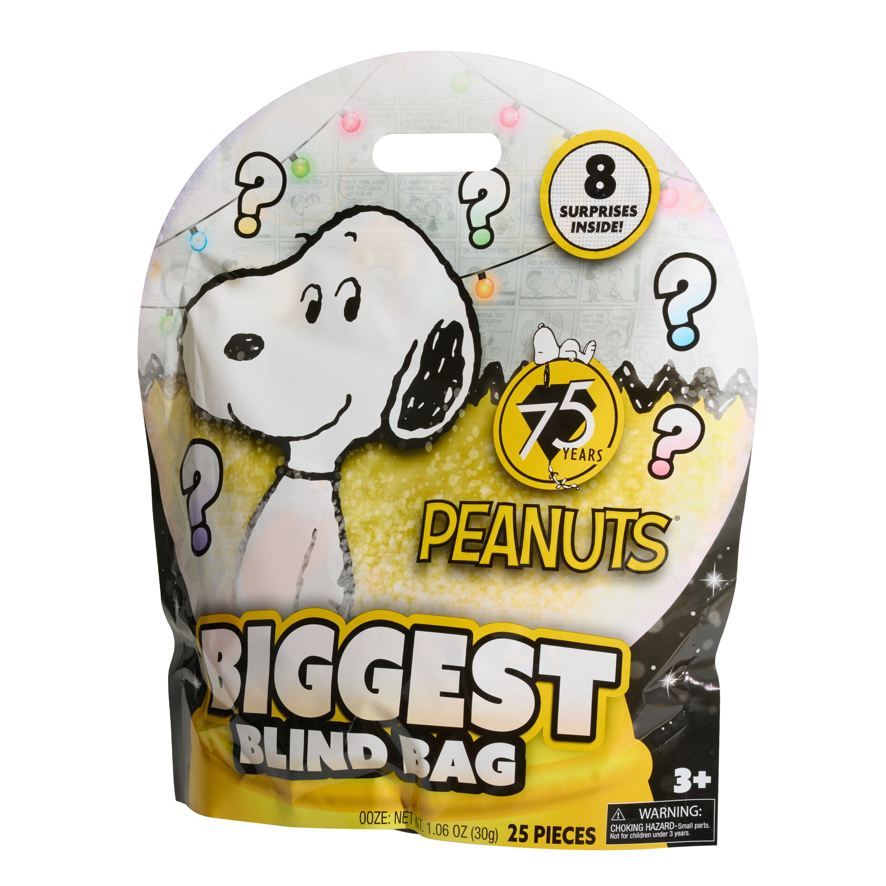 Peanuts 75th Anniversary Biggest Blind Bag with 8 Surprise Toys, for Kids Ages 3 and up