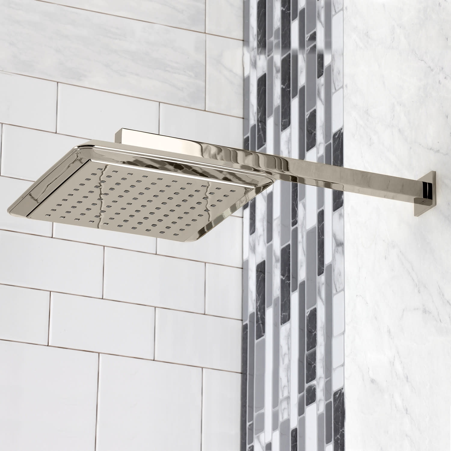 Kingston Brass K251A6CK Shower Scape 9-5/8" Square Shower Head with Shower Arm, Polished Nickel