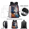 thumbnail image 6 of Uorisanigo 17 inch School Galaxy Wolf Backpack for Boys Girls 5-11 Year, Multifunctional Back to School Bag, Elementary Kindergarten Large Capacity Casual Basic Bookbag, 6 of 6