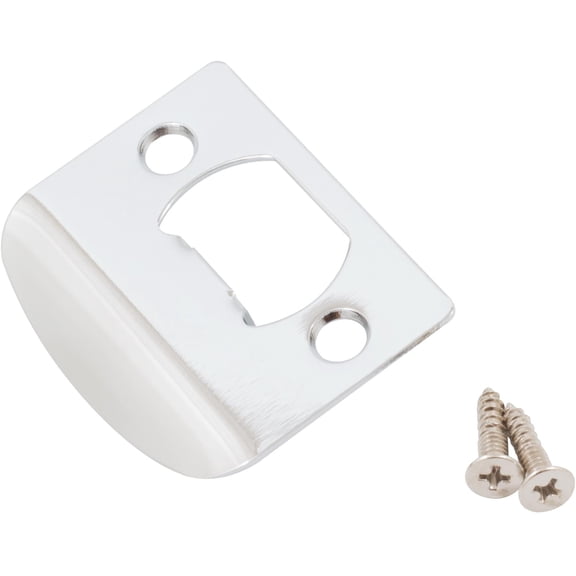 Full Lip Square Corner Strike Plate, 2-1/4 Inches, 1-5/8" Center-to-Center, Polished Chrome by Stone Harbor Hardware
