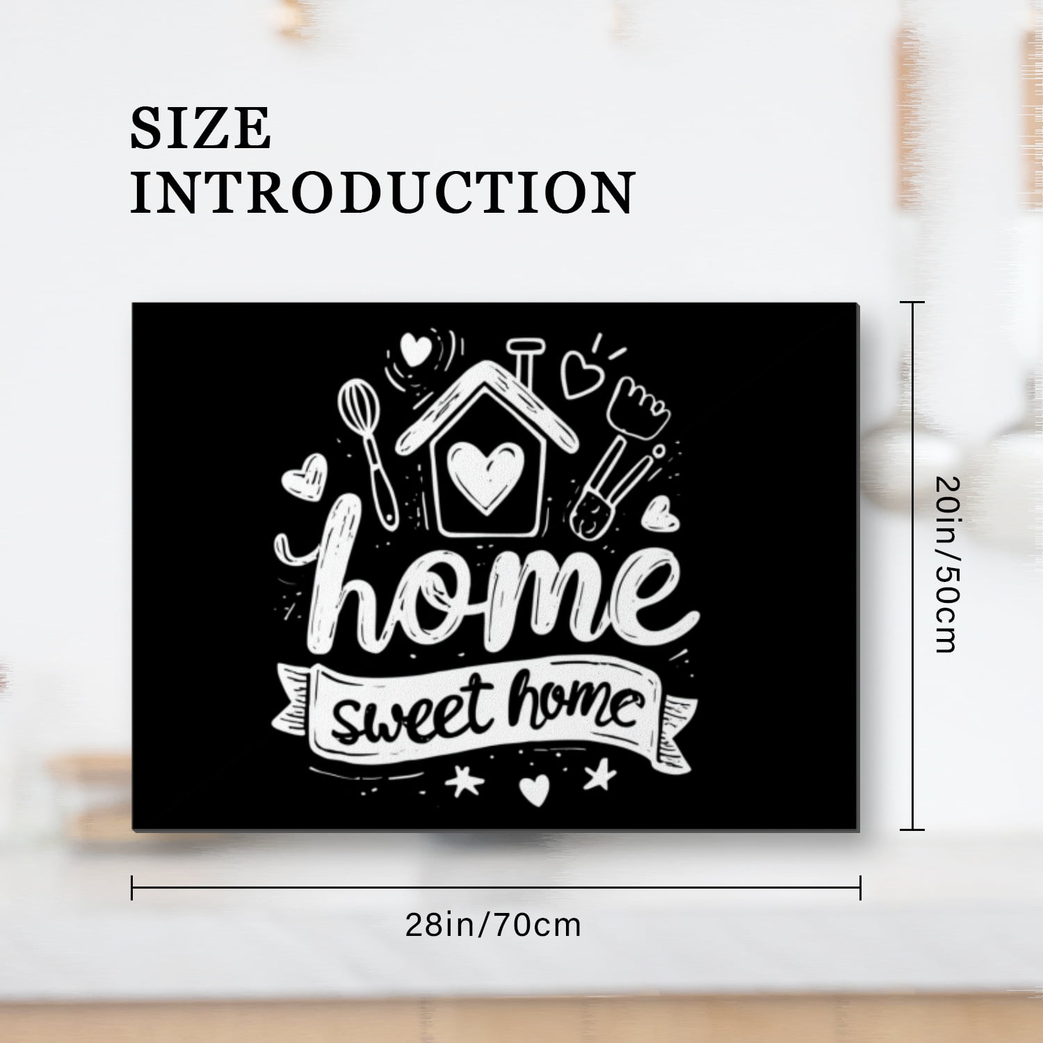Glasstop Stove Covers, Sweet Home Lovely Print Heat Resistant Stove Top Cover, Non-slip Washable Square Kitchen Decor Accessories Mat for Kitchen RV (28×20 Inch)