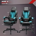 thumbnail image 3 of Waleaf Gaming Chair with Massage, Ergonomic Heavy Duty Design, Gamer Chair with Footrest and Lumbar Support, Large Cushion High Back Office Chair, Big and Tall Computer Chair, 3 of 7