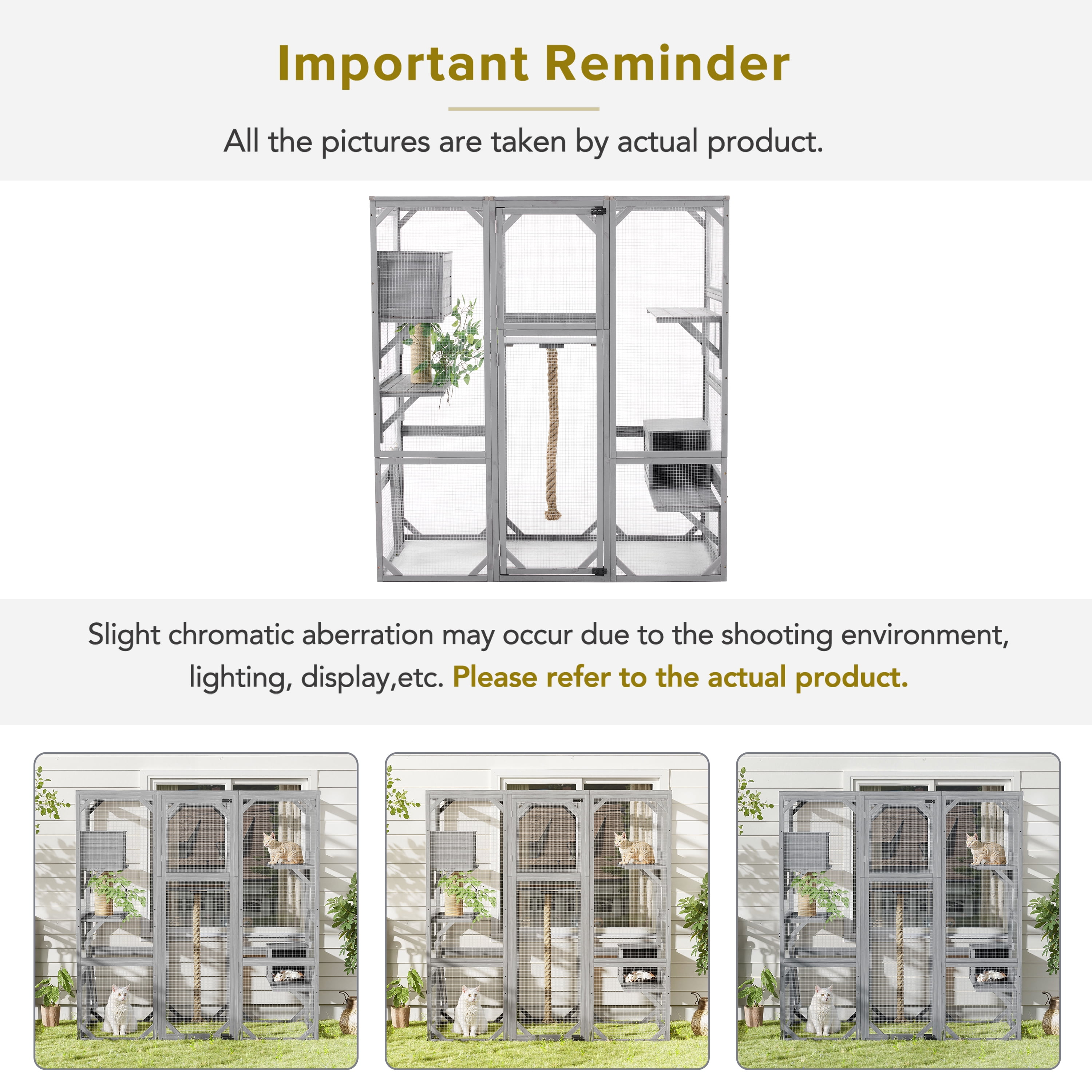 Euroco Large Outdoor Cat Enclosure with Sleeping Houses, Climbing Platforms, and Scratching Posts