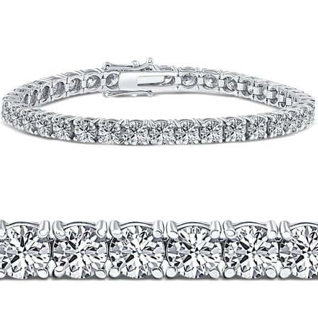 Pompeii 10 Ct Round Diamond 6.5" Tennis Bracelet 14K White Gold (F,VS)
