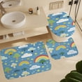 thumbnail image 6 of 4 Pcs Shower Curtain Sets Rainbows And Clouds Shower Curtain And Rugs Shower Curtain Set Girls Room Nursery Playroom Decor Bathroom Decor Sets for Bathtub Decor 72inch X 72inch, 6 of 8