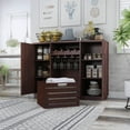 thumbnail image 4 of Furniture of America Layfield Wood Multi-Storage Buffet in Vintage Walnut, 4 of 9