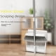 thumbnail image 4 of Juego de recogedor y escoba de pelo suave con soporte de cubo inclinable de acero inoxidable blanco, giratorio para el hogar, resistente al viento, combinación de barrido, 4 of 5