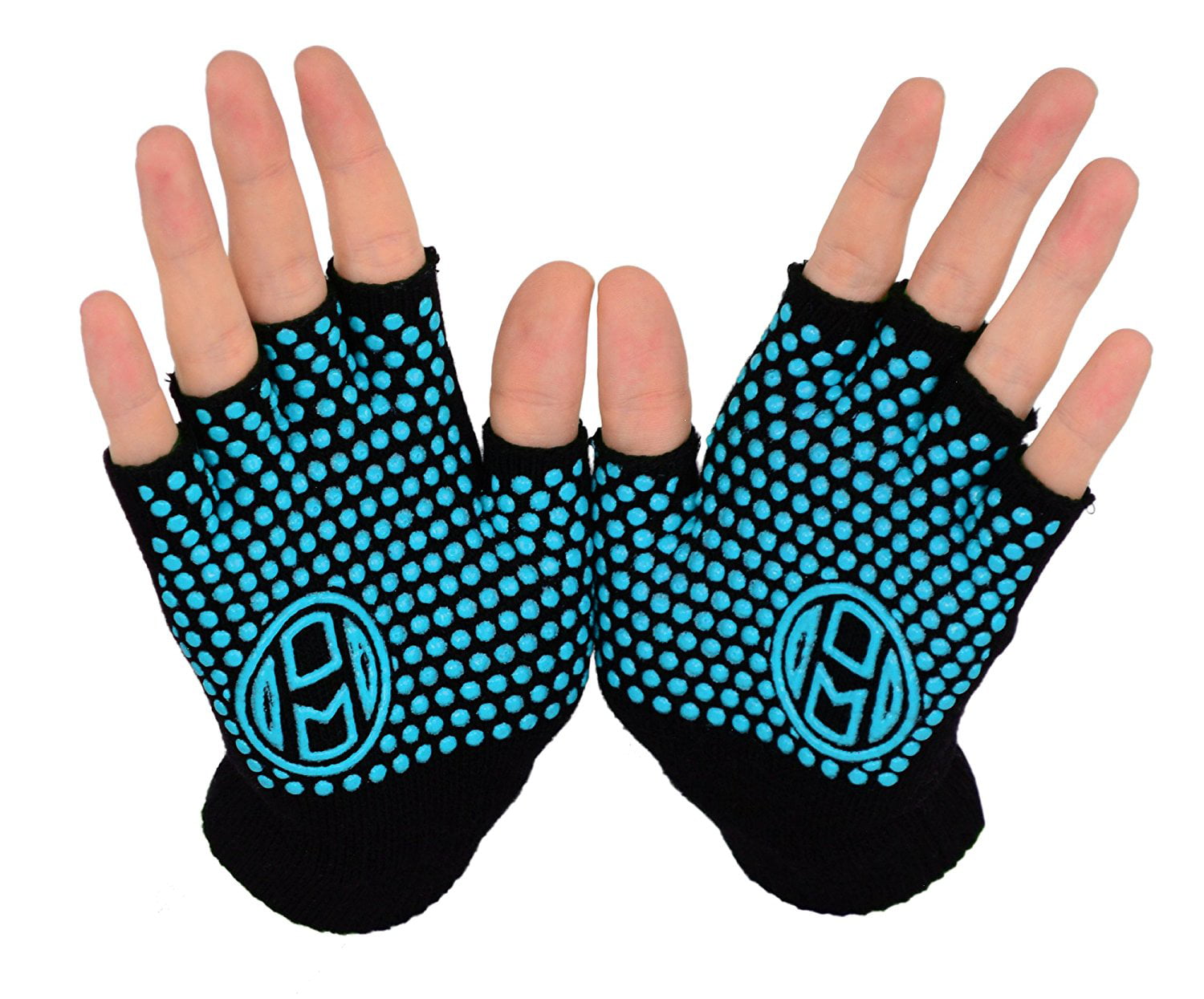 1 pair women cotton yoga fingerless non anti slip grip gloves sport exercis YM6K 