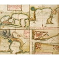 thumbnail image 2 of Vintage Maps 23x20 Gold Ornate Wood Framed with Double Matting Museum Art Print Titled - Ports in the West Indies 1630, 2 of 4