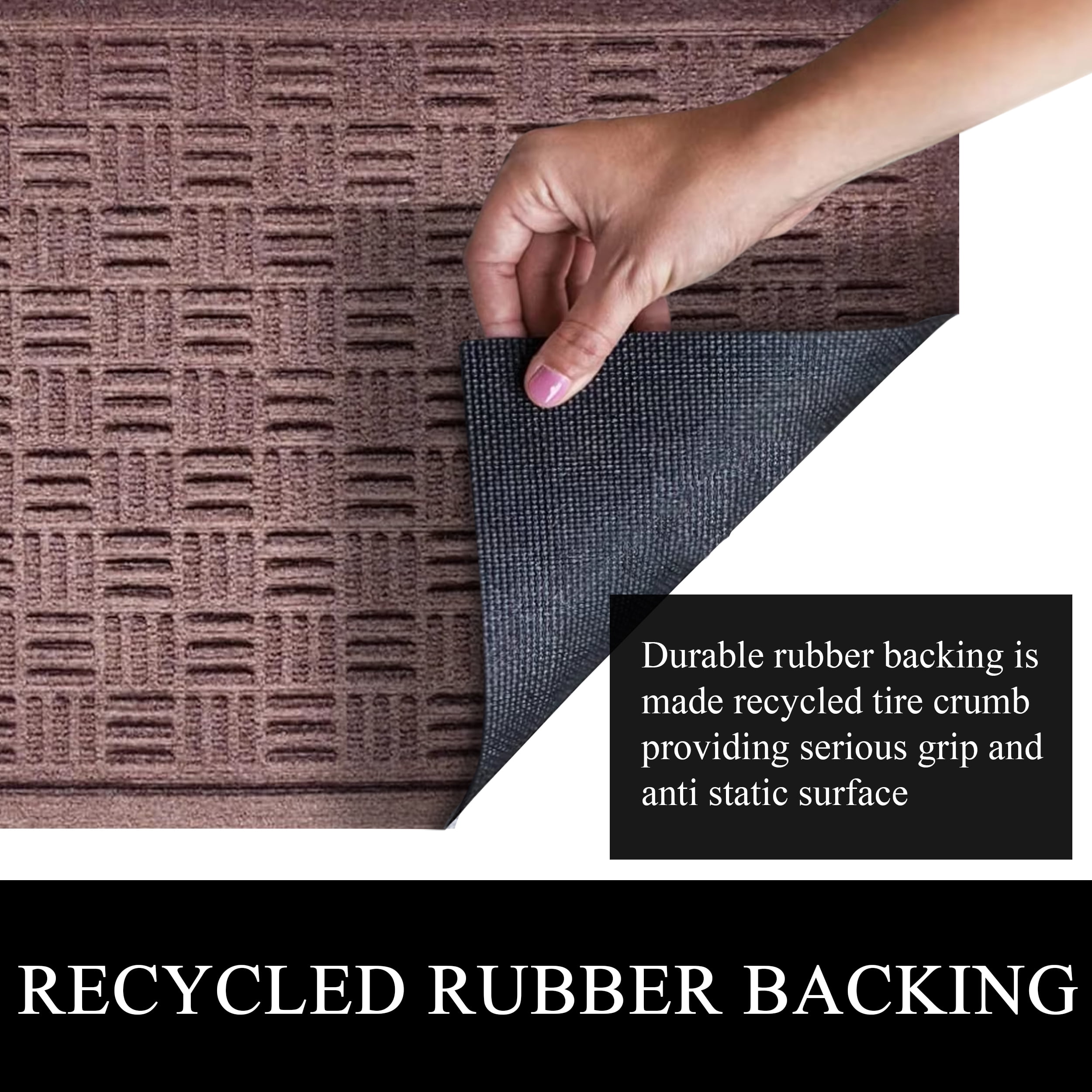 A1HC Indoor Outdoor Mat, Front and Back Entrance Welcome Mats, Front Door Patio Mats 24x36 Inches, Non-Slip Easy Clean Entrance Washable Large Size Doormats, Chocolate Brown