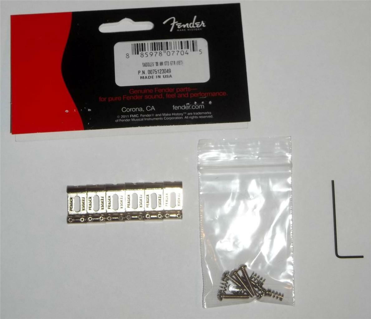 Fender American Standard Stratocaster Bridge Saddles ('08-Present), Nickel, Set of 6