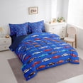 thumbnail image 3 of Castle Fairy Boys Cartoon Car 7-Piece Full Bedding Set, Transportation Theme Lightweight Fitted Flat Sheets, 3 of 8
