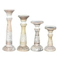 thumbnail image 3 of Handmade Mango Wood Eco-friendly Traditional White Wash Set Of Four 6",9",12" & 15" Pillar Candle Holder, 3 of 7