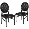 thumbnail image 2 of Flash Furniture 2 Pack HERCULES Series 900 lb. Capacity King Louis Chair with Tufted Back, Black Vinyl Seat and Black Frame, 2 of 9