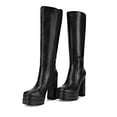 thumbnail image 4 of DREAM PAIRS Women's Platform Heeled Knee High Boots, Long Chunky Tall Gogo Boots for Fall, 4 of 8
