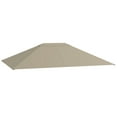 thumbnail image 2 of Patio Umbrellas Outsunny 10' x 13' Gazebo Canopy Replacement, Outdoor Gazebo Cover Top Roof Replacement with Vents and Drain Holes, (TOP COVER ONLY), Khaki,Market Umbrellas, 2 of 9