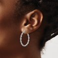 thumbnail image 3 of Primal Gold 14 Karat White Gold Textured Hoops, 3 of 4