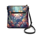 thumbnail image 2 of Kuiaobaty Axolotl Sea Coral Print Crossbody Bag for Women Trendy, Roomy Multi Pockets Leather Messenger Handbag with Adjustable Strap, Lightweight Hobo Purse Crossbody for Travel, 2 of 7
