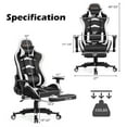 thumbnail image 2 of Costway Massage Gaming Chair Reclining Swivel Racing Office Chair with Footrest White, 2 of 10