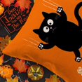 thumbnail image 2 of Scary Black Cat Pillow Covers Halloween Decorative Cat Print Pillowcase 20x20 Inch&nbsp;Orange Farmhouse Cushion Cover Cotton Linen Decor (Scary), 2 of 5