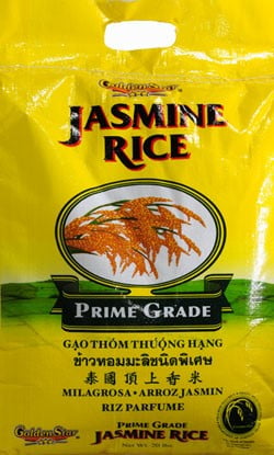 Golden Star Prime Grade Thai Hom Mali Jasmine Rice, 20 lb