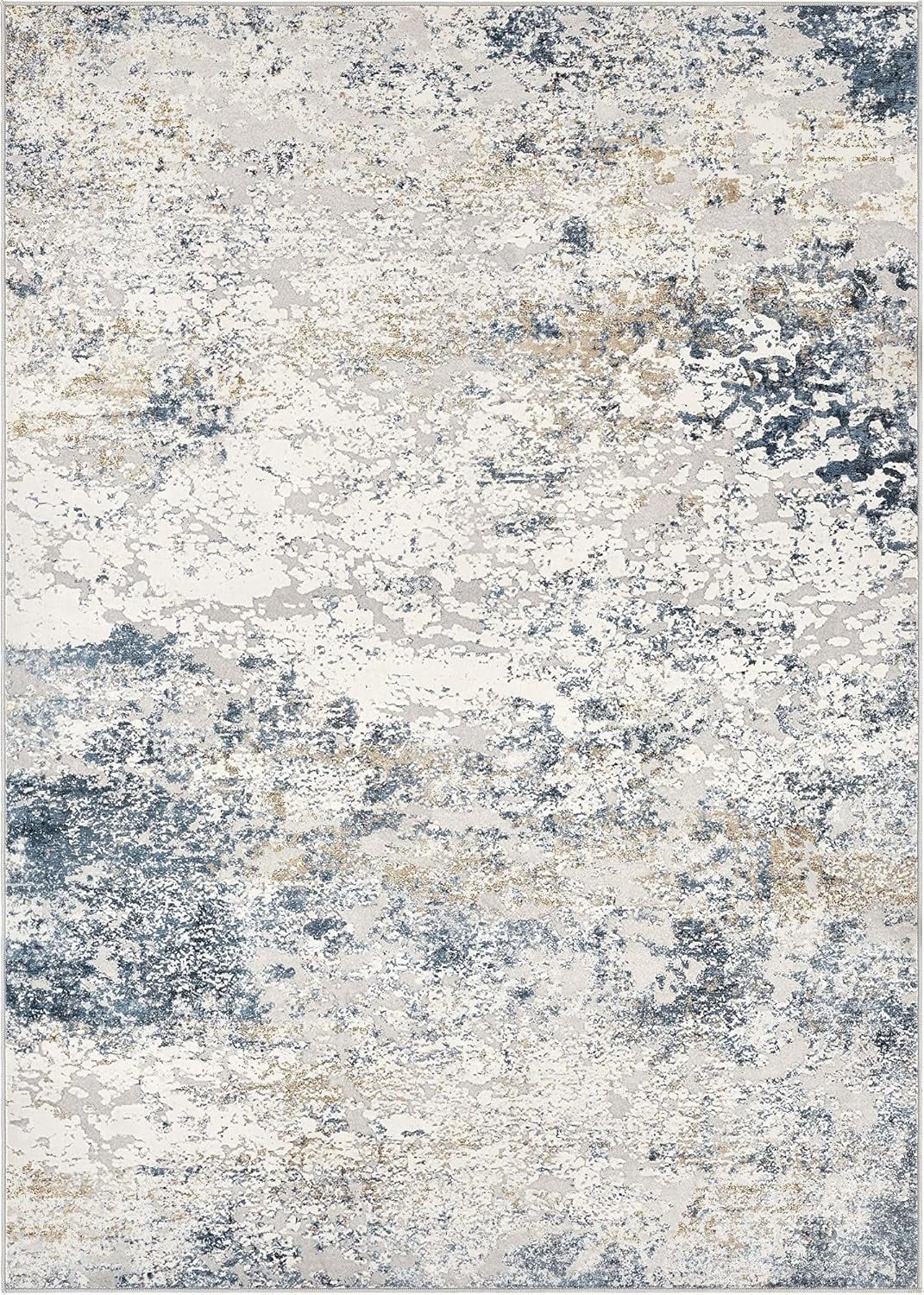 Toyoso Area Rug Living Room Rugs - 9x12 Large Soft Indoor Neutral Modern Abstract Low Pile Washable Rug Carpet for Bedroom Dining Room Farmhouse Home Office - Grey