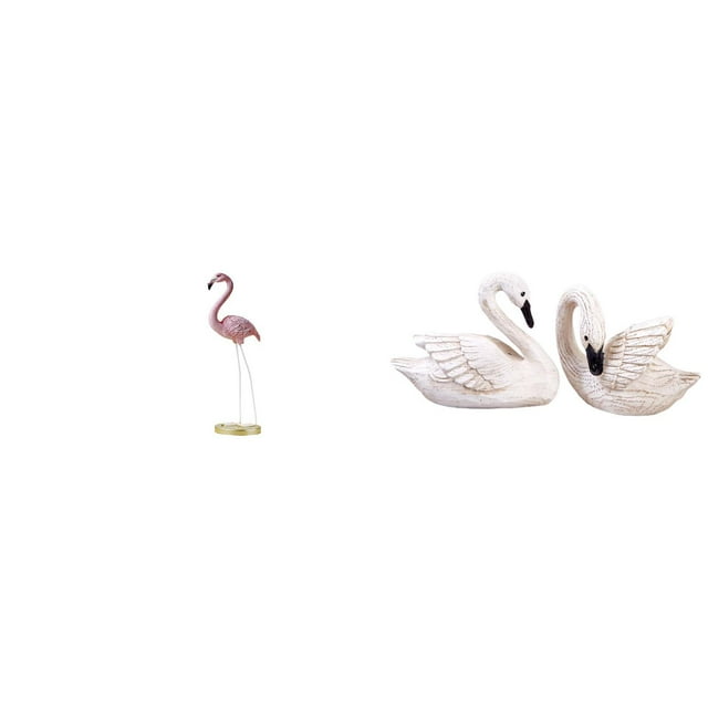 Estatua de resina de flamenco, escultura de pájaro, figura de cisne, estatua de resina de cisne meticulosamente adecuada para bodas, fiestas, decoraci